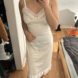 Vintage White Lace Slip dress size small